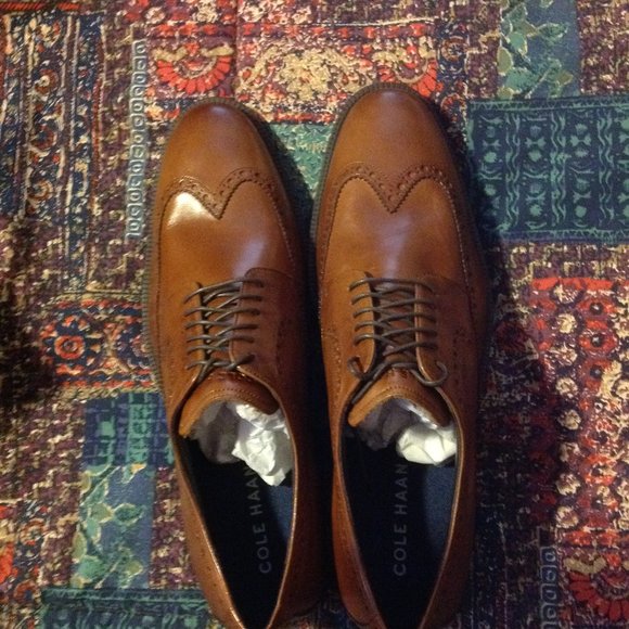 Cole Haan Men\'s  British Tan Leather Wingtip Oxford Dress Shoes - 11.5M - NIB main image 9